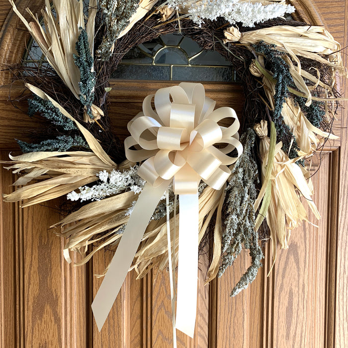flaxen champagne color  wreath door decor