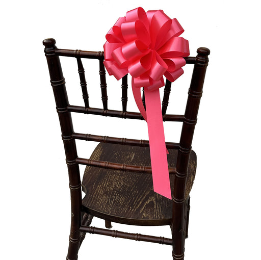 decorate chairs with coral pull bows