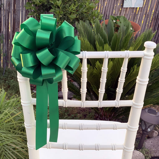 6 Emerald Green 8" Pull Bows - Christmas Gift Wrapping, Party Decorations, Awareness Ribbon