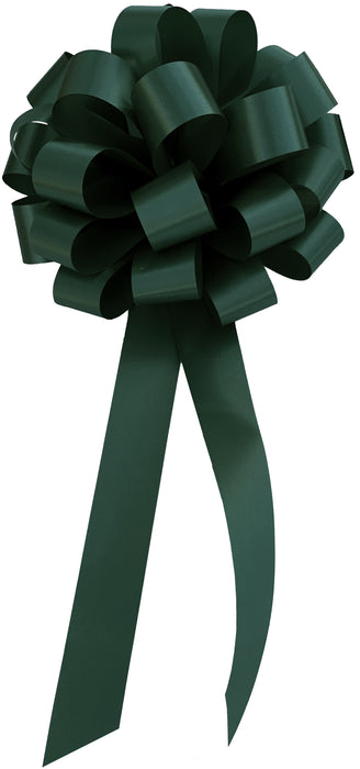 6 Hunter Green Forest 8" Pull Bows - Christmas Gift Wrapping, Party Ribbon Decorations