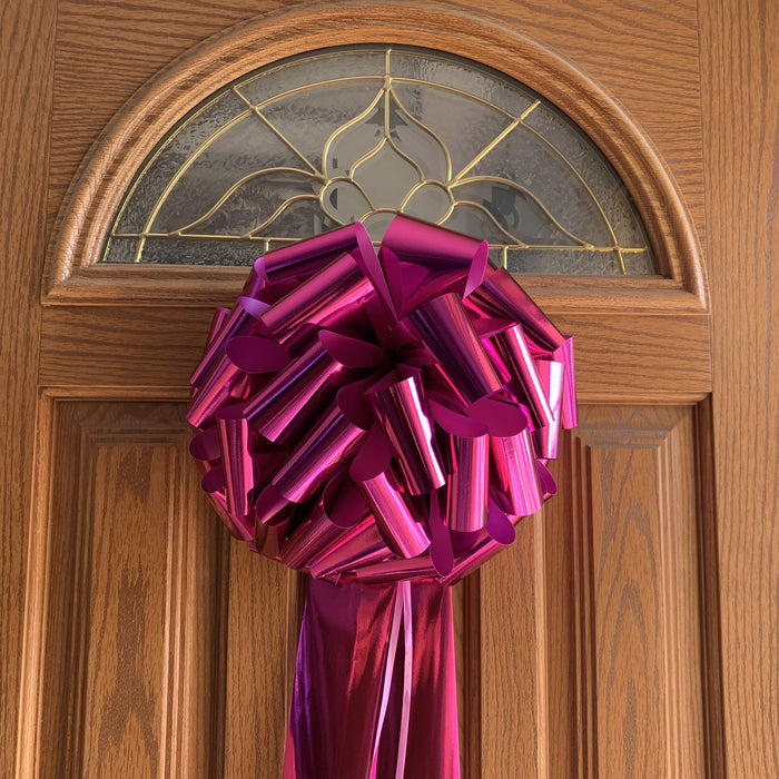 big metallic fuchsia pink door bow for welcome home  event