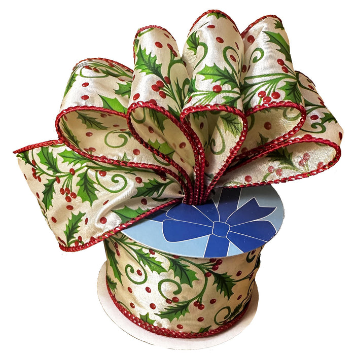 Decorative Holly Mistletoe Christmas-themed bow 