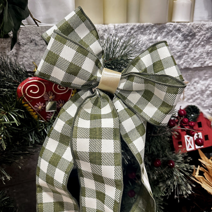 fall theme moss ribbon