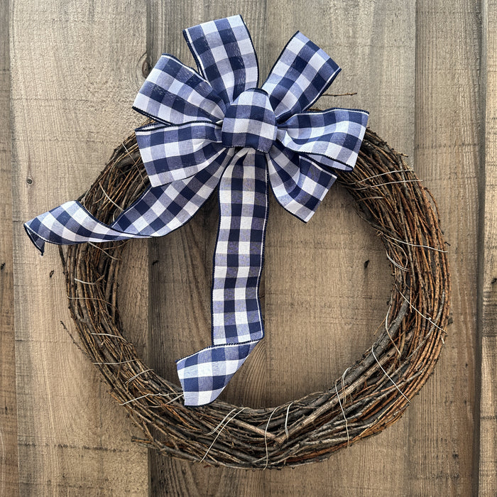 white-and-navy-blue-plaid-wreath-bow