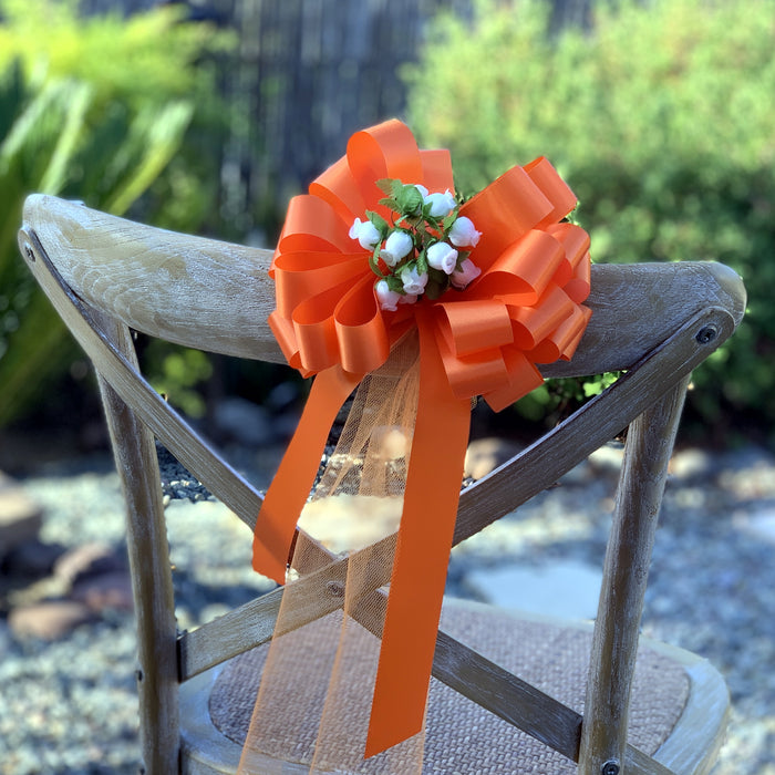 orange-wedding-bows-with-rosebuds