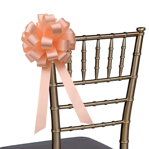 peach themed wedding chair decorations