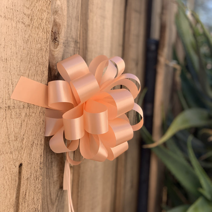 soft peach pull bow for Mother's day gift