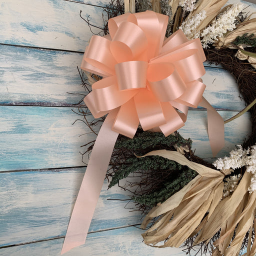 8" peach pull bows for easter wreaths baby shower