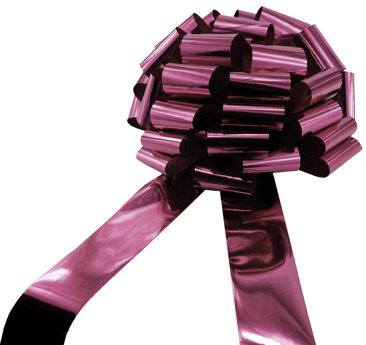 14" metallic burgandy bow