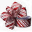 Red and white striped candy cane ribbon with a decorative bow