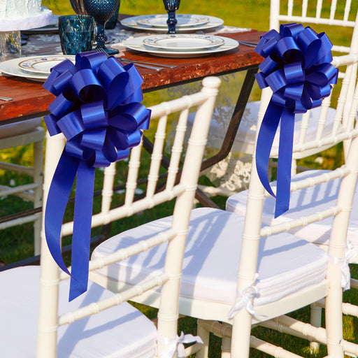 royal blue wedding chair bows