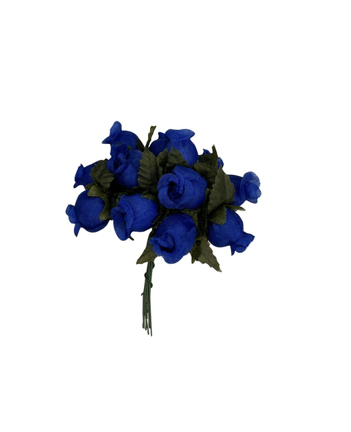 Royal Blue Artificial Silk Mini Roses - 12 Dozens, 144 Rosebuds Total