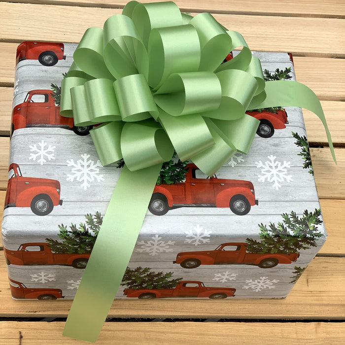 sage green gift wrap bow
