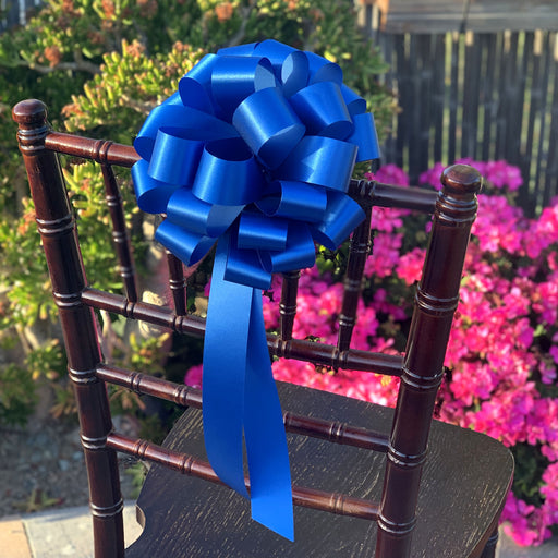 6 Bright Blue 8" Pull Bows, Baby Shower, It's a Boy, Gender Reveal, Beach Decor, Gift Basket, Christmas, Party Decorations