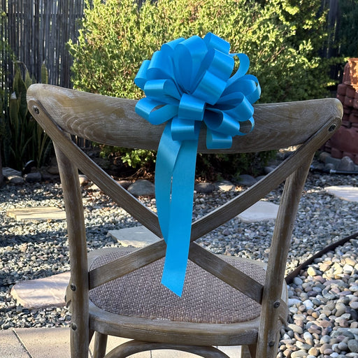 6 Turquoise 8" Pull Bows - Beach Wedding, Easter Baskets Mother's Day Gift Wrap