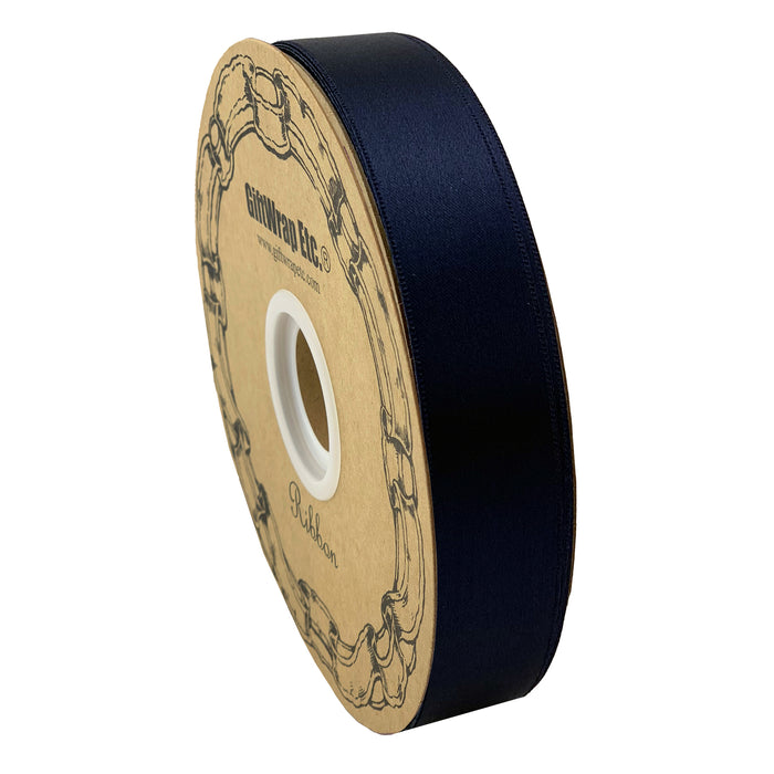 Navy Blue Satin Fabric Ribbon - 1" x 100 Yards