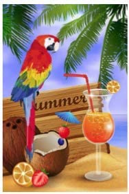Summer-theme-parrot-garden-flag