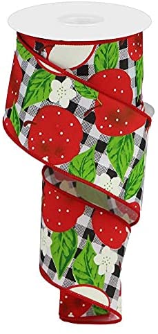 spring-red-apples-plaid-wired-edge-ribbon