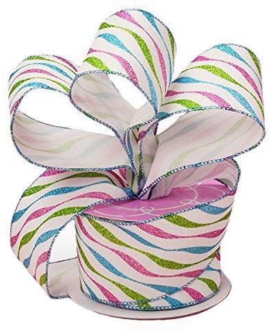 Easter Swirl Glitter Wired Ribbon - 2 1/2 x 10 Yards — GiftWrap Etc
