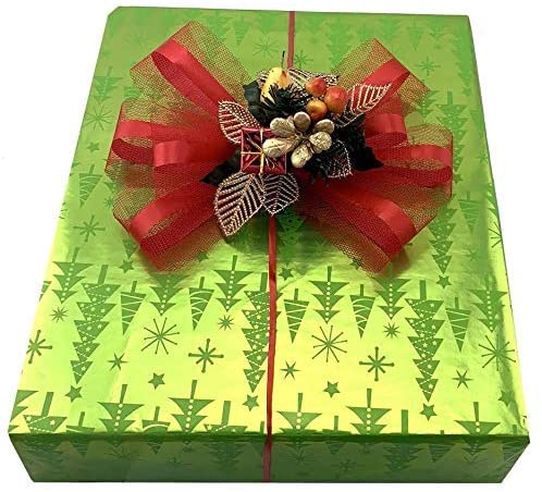 Assembled Red Christmas Wreath Bow - 10" Wide, 10" Long Tails