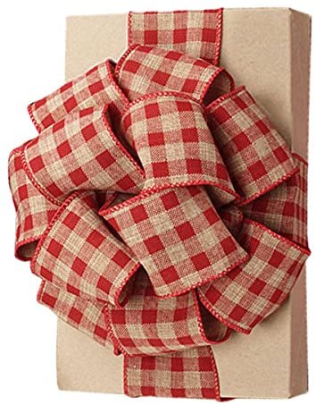 GiftWrap Etc. Buffalo Check Black White Ribbon - 1 1/2 x 50 Yards, Wired  Edge Plaid Christmas Ribbon, Wreath, Farmhouse Decor, Garland