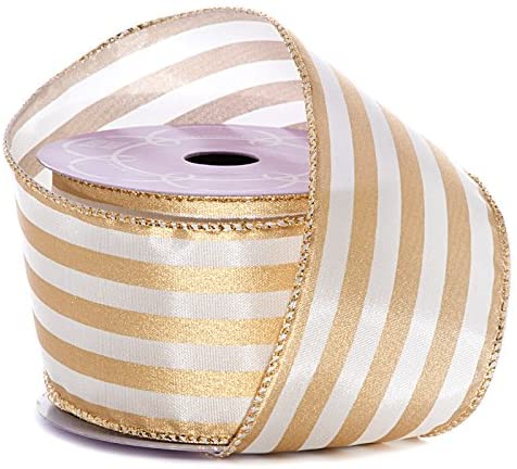 gold-and-white-striped-wired-edge-ribbon