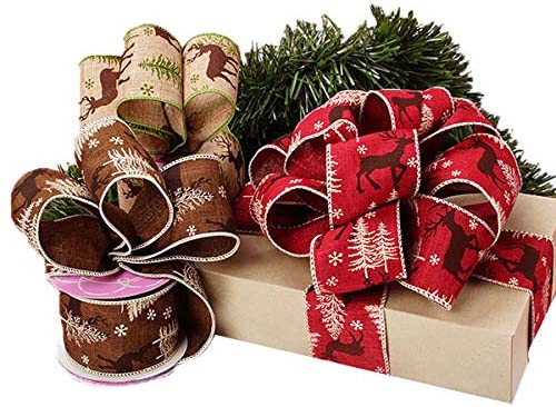 festive-christmas-reindeer-gift-wrap-ribbon