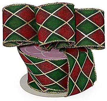 1-1/2' Wired Edge Ribbon Wire Ribbon Gold/Silver/Red/Orange/Green