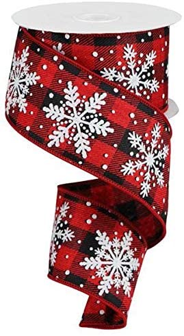 red-and-black-buffalo-plaid-wired-edge-christmas-ribbon