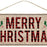 Merry Christmas Plaid Burlap Sign - 12.5" x 6"