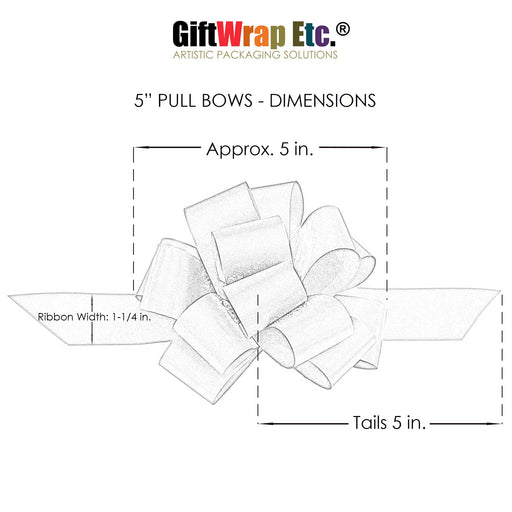 Christmas Gift Pull Bows - 5" Wide, Set of 9,