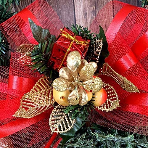 Assembled Red Christmas Wreath Bow - 10" Wide, 10" Long Tails