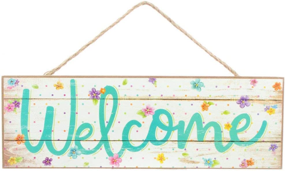 decorative-spring-flowers-easter-welcome-sign