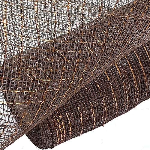 metallic-striped-brown-deco-mesh