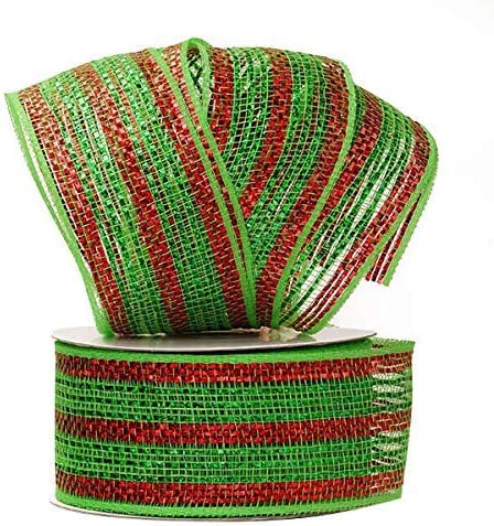 red-and-emerald-green-striped-deco-mesh
