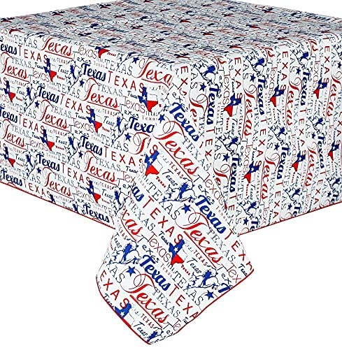Patriotic Polyester Texas Picnic Tablecloth - 54" x 54" Red, White, Blue