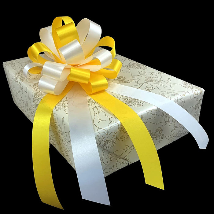 decorative-yellow-and-white-bows