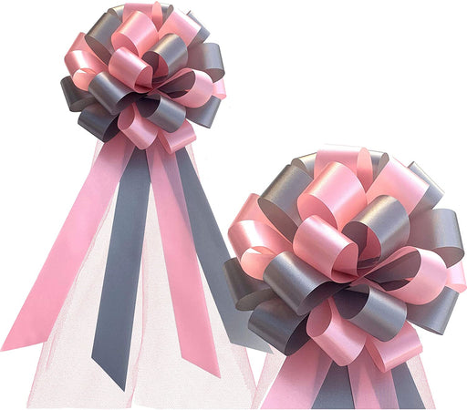 pink-and-silver-wedding-bows
