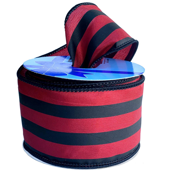 black-red-striped-wired-edge-ribbon
