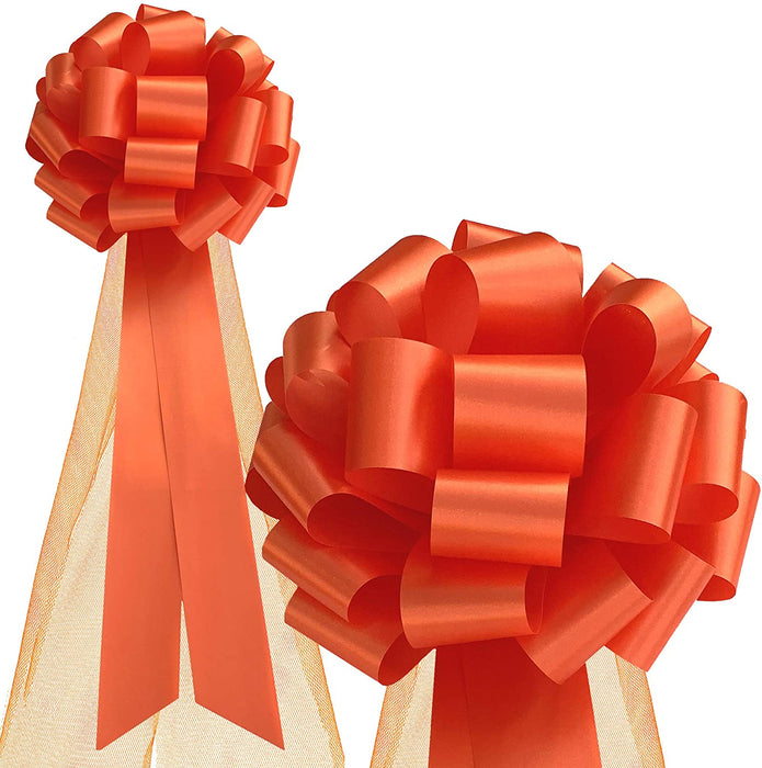 decorative-orange-bows-with-tulle-tails