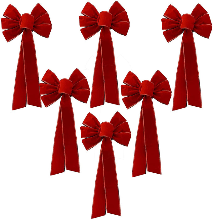 set-of-6-red-velvet-pre-tied-christmas-wreath-bows