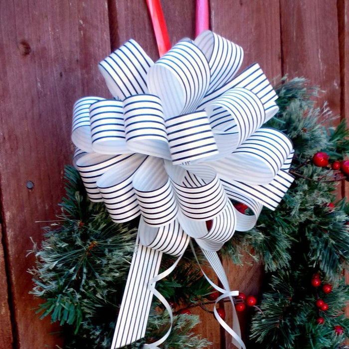black-striped-white-pull-bows-for-gifts