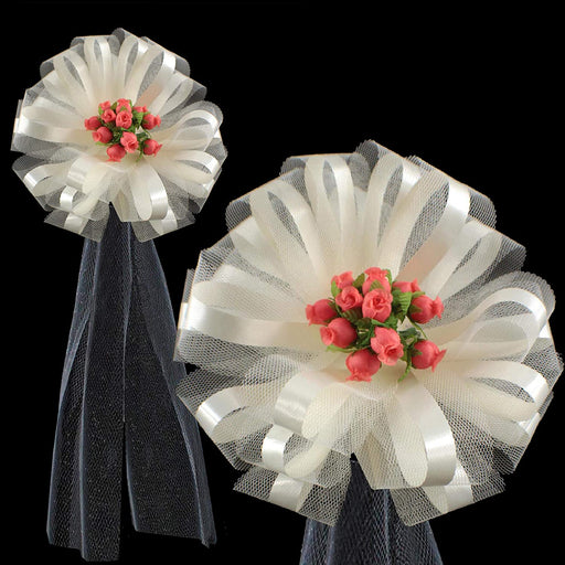 ivory-coral-wedding-bows