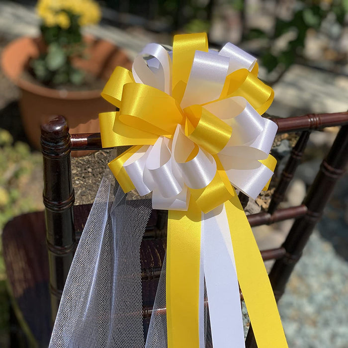 yellow-and-white-wedding-bows