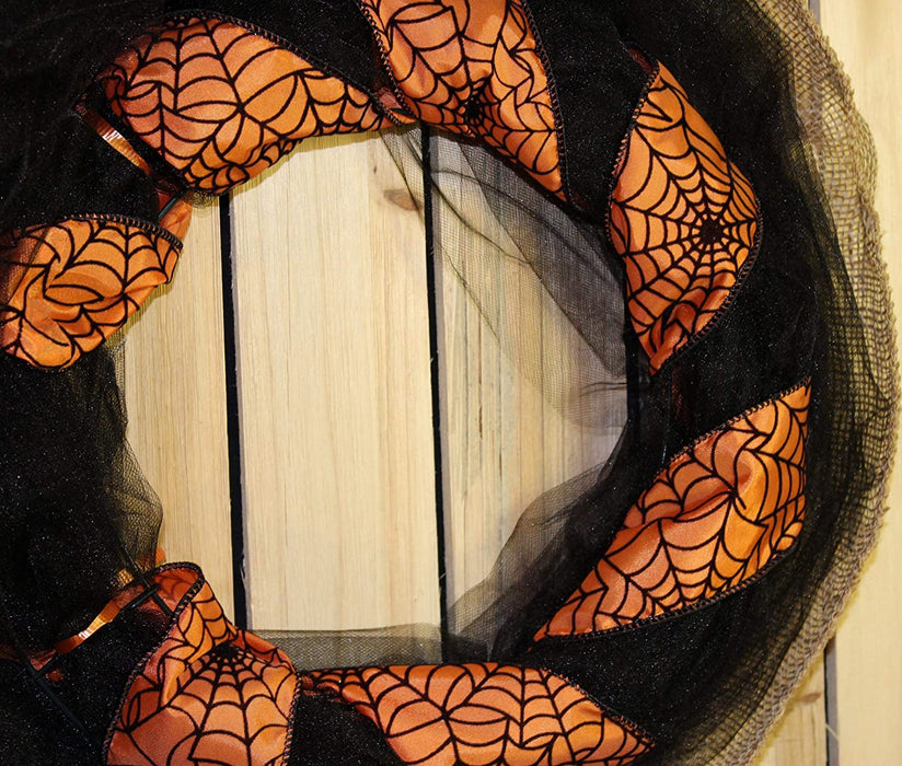 orange-black-wired-edge-wreath-ribbon