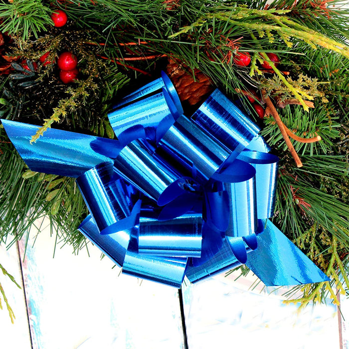 metallic-royal-blue-christmas-bows