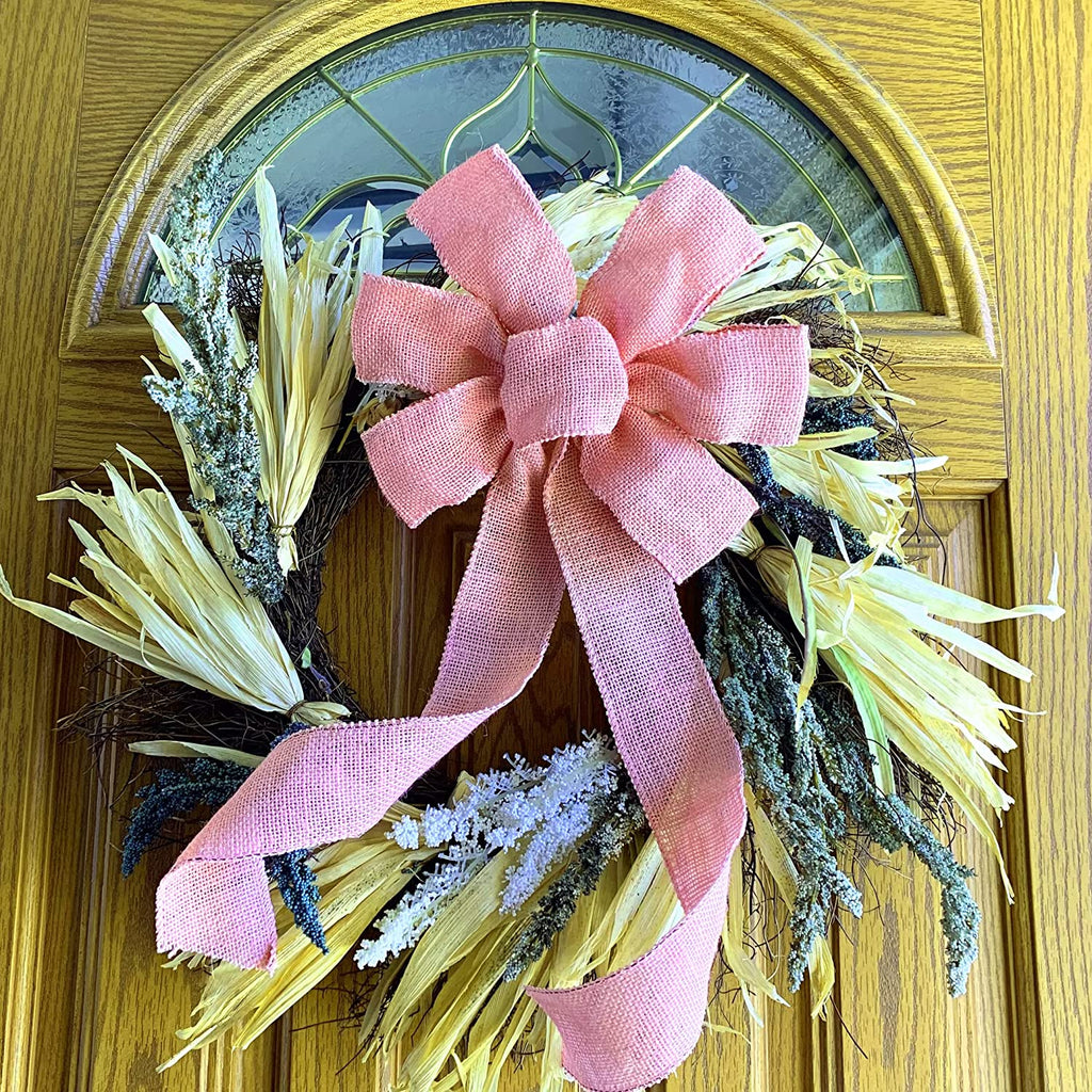 Fuchsia Pink Fabric Burlap Ribbon - 2 1/2 x 10 Yards, Wired Edge,  Christmas, Wreath, Valentine's Day, Easter, Breast Cancer Awareness,  Wedding, Birthday, Baby Shower 
