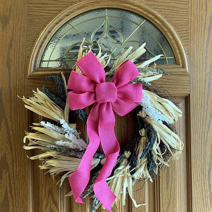 fuchsia-pink-burlap-wreath-bow