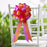 Orange and Hot Pink Fuchsia Wedding Pew Pull Bows - 8" Wide, Set of 6