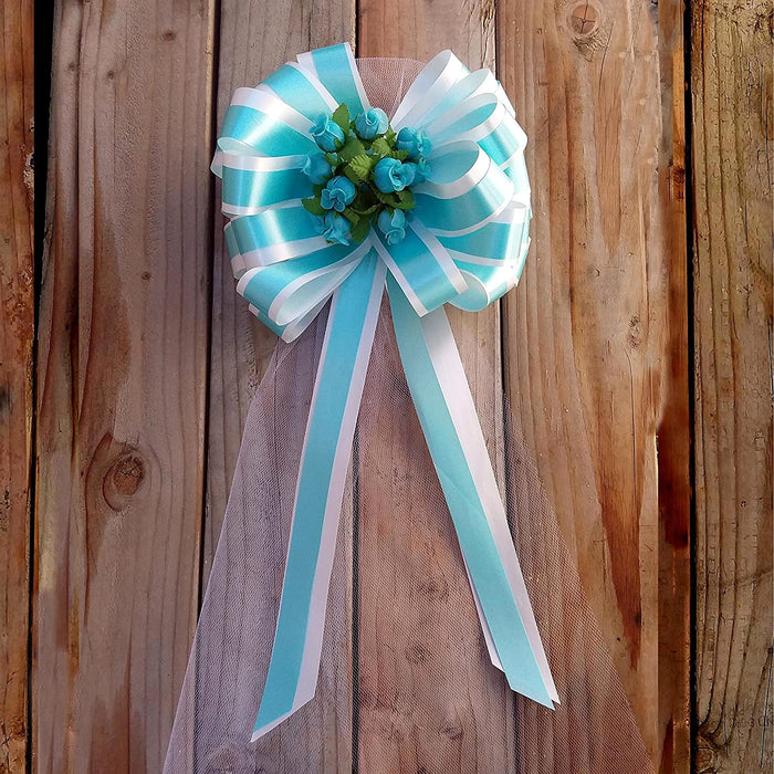 decorative-pool-blue-pull-bows-for-event-decoration